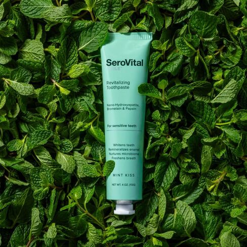 SeroVital Smile Revitalizing Toothpaste — Nano-Hydroxyapatite & Fruit Enzyme Whitening Toothpaste | Formulated Without Fluoride | for Sensitive Teeth | Mint Kiss Flavor | 4 oz. in Saudi Arabia