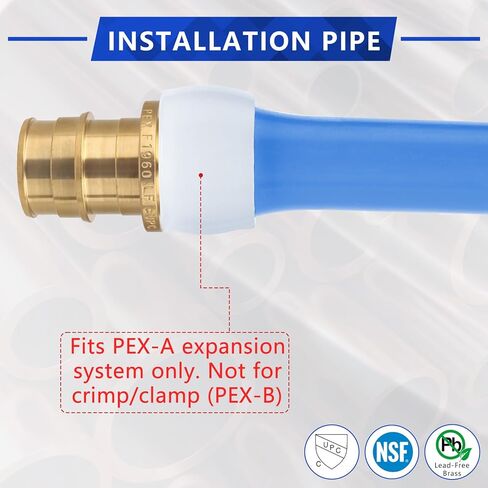(10 عبوات YVSKM) 3/4 بوصة × 3/4 بوصة × 1/2 بوصة PEX-A تركيبات توسيع المحملة، موصل تدفق كامل من النحاس الخالي من الرصاص، معتمد من ASTM F1960 وCUPC للمياه الساخنة والباردة السكنية وأنظمة التدفئة المشعة in Kuwait
