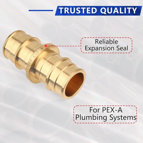 (10 عبوات YVSKM) 3/4 بوصة × 3/4 بوصة × 1/2 بوصة PEX-A تركيبات توسيع المحملة، موصل تدفق كامل من النحاس الخالي من الرصاص، معتمد من ASTM F1960 وCUPC للمياه الساخنة والباردة السكنية وأنظمة التدفئة المشعة in Kuwait