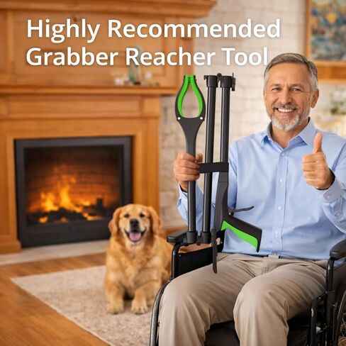 Extra Long Grabber Reacher Tool, 48" Aluminum Foldable Reacher Grabber, Dual Magnetic Tip, 2 in 1 Pickup Grabber w/Shoe Horn, Strong Upper Picker for Elderly, Surgery Recovery, Medical, Trash in Saudi Arabia