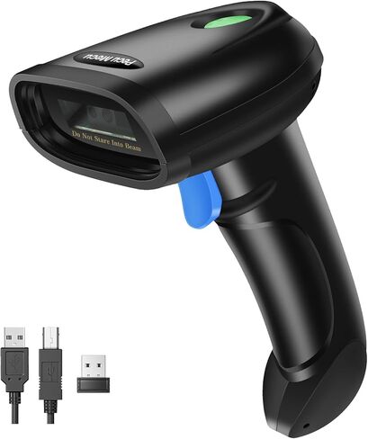 ماسح باركود 1D 2D، ماسح ضوئي لرمز QR سلكي محمول عبر USB، قارئ رمز شريطي مع كابل USB طويل للدفع عبر الهاتف المحمول POS، متجر صغير، سوبر ماركت، مستودع in Kuwait