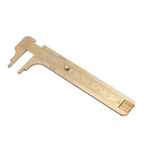 Brass Vernier Caliper, Vintage Sliding Gauge Ruler, Double Scale mm and Inch, 80mm/100mm Measuring Range, Portable in Saudi Arabia