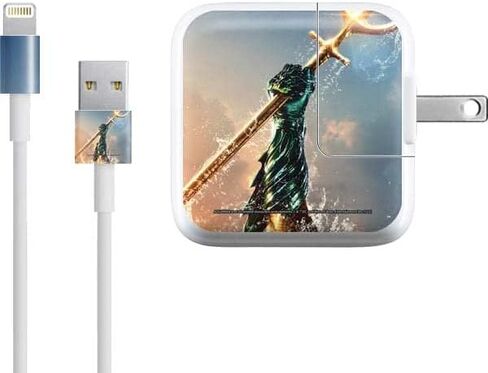 Skinit Decal Other Skin Compatible with iPad Charger (10W USB) - Officially Licensed Warner Bros Aquaman Trident Design in Saudi Arabia