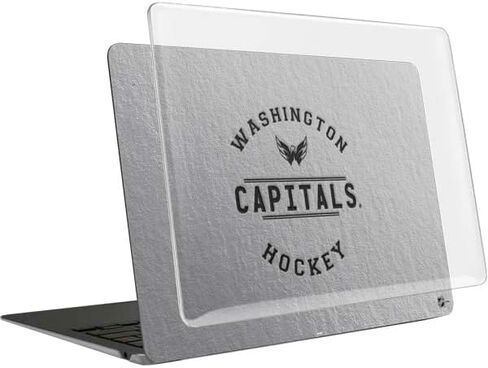 حافظة Skinit + غلاف متوافق مع جهاز MacBook Air 13in (2020) - تصميم نص أسود مرخص رسميًا من NHL Washington Capitals in Saudi Arabia