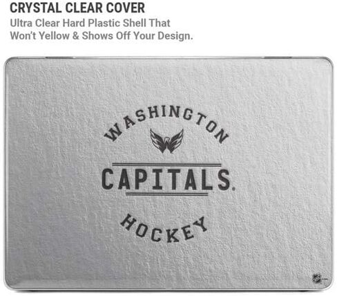 حافظة Skinit + غلاف متوافق مع جهاز MacBook Air 13in (2020) - تصميم نص أسود مرخص رسميًا من NHL Washington Capitals in Saudi Arabia