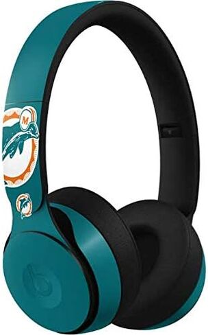 Skinit Decal Audio Skin Compatible with Beats Solo Pro - Officially Licensed NFL Miami Dolphins Distressed- Orange Design in Saudi Arabia