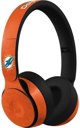 Skinit Decal Audio Skin Compatible with Beats Solo Pro - Officially Licensed NFL Miami Dolphins Distressed- Orange Design in Saudi Arabia