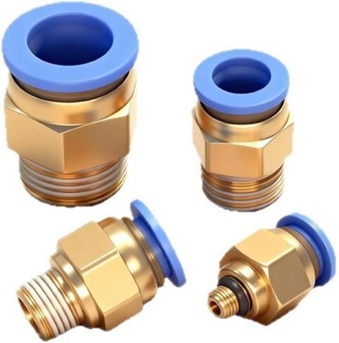 Copper Air Pipe Hose Pneumatic Quick Connector PC8-02 Straight-Through Plugs Components 6/10/12 1Pcs(Pc16-04(blue)) in Saudi Arabia