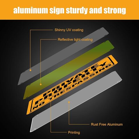 Yaocom 40 Pcs No Trespassing Signs Private Property 7 x 10 Inch Metal Reflective Aluminum No Trespassing Weatherproof Warning Signs for Property Security Outdoor Yard Home in Saudi Arabia