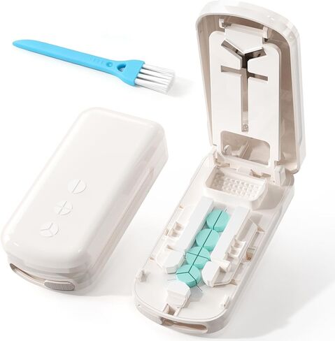 Pill Cutter 1/2 1/3 1/4, Precision Pill Splitter for Small & Large Pills, Adjustable Centering Slot, Dual Safety Blades, 3-in-1 Tablet Cutter, Portable & Easy to Use in Saudi Arabia