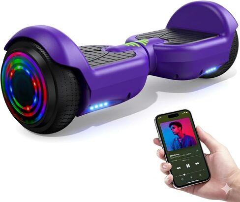 XERATH All Terrain hoverboard for kids with Bluetooth Speakers,self balancing scooter with LED Lights,hoverboards for a 7-12 year old Gifts for Kids Teens Girls Boys (Purple) in Saudi Arabia