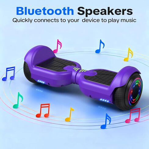 XERATH All Terrain hoverboard for kids with Bluetooth Speakers,self balancing scooter with LED Lights,hoverboards for a 7-12 year old Gifts for Kids Teens Girls Boys (Purple) in Saudi Arabia