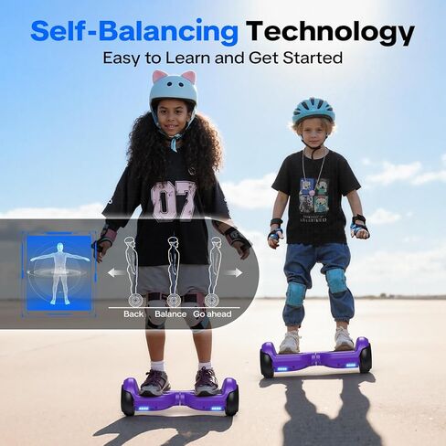 XERATH All Terrain hoverboard for kids with Bluetooth Speakers,self balancing scooter with LED Lights,hoverboards for a 7-12 year old Gifts for Kids Teens Girls Boys (Purple) in Saudi Arabia