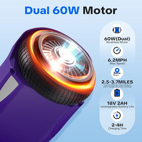XERATH All Terrain hoverboard for kids with Bluetooth Speakers,self balancing scooter with LED Lights,hoverboards for a 7-12 year old Gifts for Kids Teens Girls Boys (Purple) in Saudi Arabia