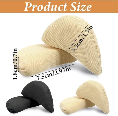 2 Pairs Toe Inserts for Shoes Too Big Reusable Shoe Inserts Foam Toe Filler Shoe Fitters Toes Insert Half-Size Toes Pads Cushion Insert for Women Men Loose Shoes, High Heels, Sneakers, Boots in Saudi Arabia