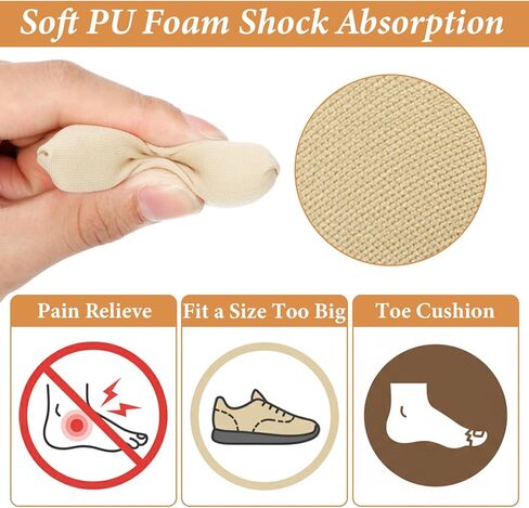 2 Pairs Toe Inserts for Shoes Too Big Reusable Shoe Inserts Foam Toe Filler Shoe Fitters Toes Insert Half-Size Toes Pads Cushion Insert for Women Men Loose Shoes, High Heels, Sneakers, Boots in Saudi Arabia