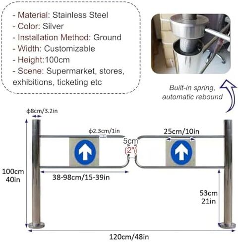 Stainless Steel Swing Doors - Spring Loaded 90cm/35in - Perfect for Libraries Shopping Malls Supermarkets & Hallway Passages - Durable Space-Saving Entry Solution in Saudi Arabia
