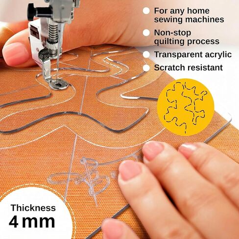 Free Motion Quilting Templates, Acrylic Rulers Set, Swirl Pattern Stencils for Machine Quilting in Saudi Arabia