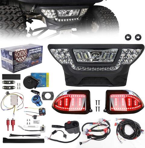 NOKINS for Club Car Precedent LED Light Kit, Golf Cart Deluxe Headlight,Low/High Beam Adjustment,QC3.0 USB Charging,Scanning Turn Signal Tail Light,20A DC Converter in Saudi Arabia