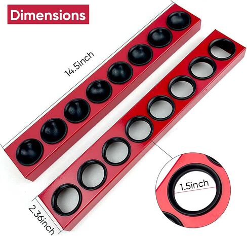 Pool Stick Holder Wall Mount, 8-Hole Metal Billiard Pool Cue Rack with Plastic Inserts, Heavy-Duty Wall-Mounted Cue Storage Pool Pool Accessories for Home Game Room, Bar, Man Cave (Red) in Saudi Arabia