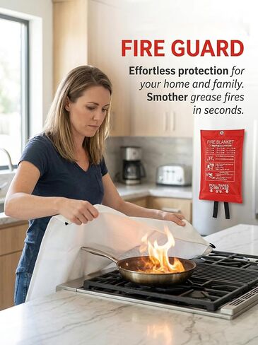 Fire Blanket, Fire Blankets Emergency for Home and Kitchen for Home,Grill, Car, Office, Warehouse(1 Pack) in Saudi Arabia