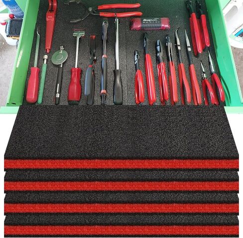 4 Pack Tool Box Foam, 18 x 13 x 1 Inch Foam Inserts for Cases,Tools Box Liner Polyethylene Tools Sheets, Toolbox Kaizen Organizer and Storage Tool Shadow in Saudi Arabia
