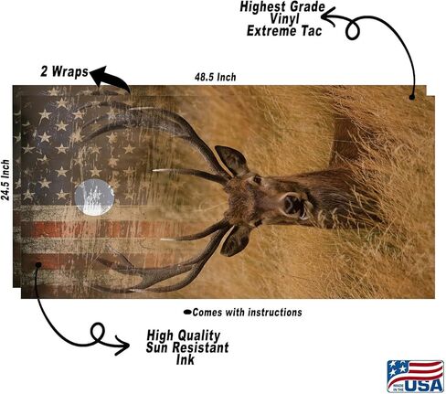 Cornhole Board Vinyl Wrap Decals (Set of 2) Patriotic Bean Bag Toss Wrap Stickers (Deer) in Saudi Arabia