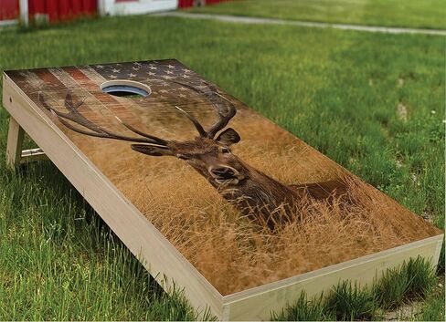 Cornhole Board Vinyl Wrap Decals (Set of 2) Patriotic Bean Bag Toss Wrap Stickers (Deer) in Saudi Arabia
