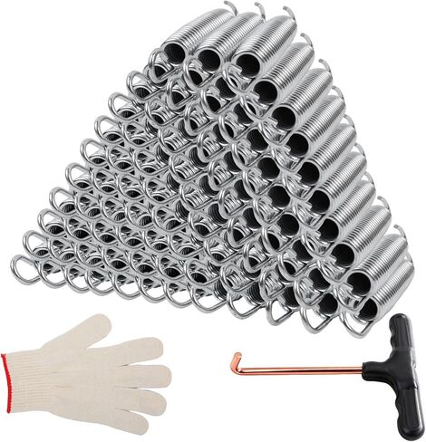 5.5 Inch 75 pcs Trampoline Replacement Springs Set, Stainless Steel with Spring Tool & Gloves, Weather-Resistant Parts for Easy Maintenance in Saudi Arabia