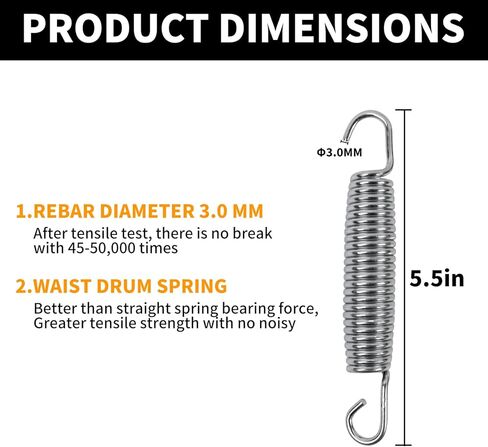 5.5 Inch 75 pcs Trampoline Replacement Springs Set, Stainless Steel with Spring Tool & Gloves, Weather-Resistant Parts for Easy Maintenance in Saudi Arabia