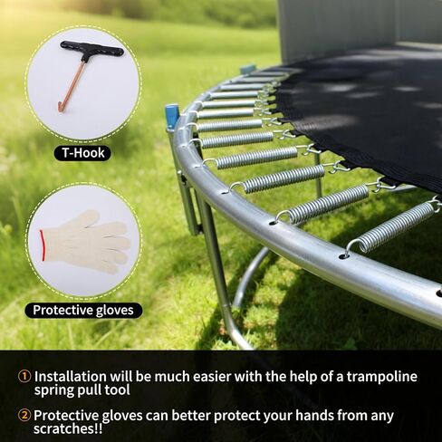 5.5 Inch 75 pcs Trampoline Replacement Springs Set, Stainless Steel with Spring Tool & Gloves, Weather-Resistant Parts for Easy Maintenance in Saudi Arabia