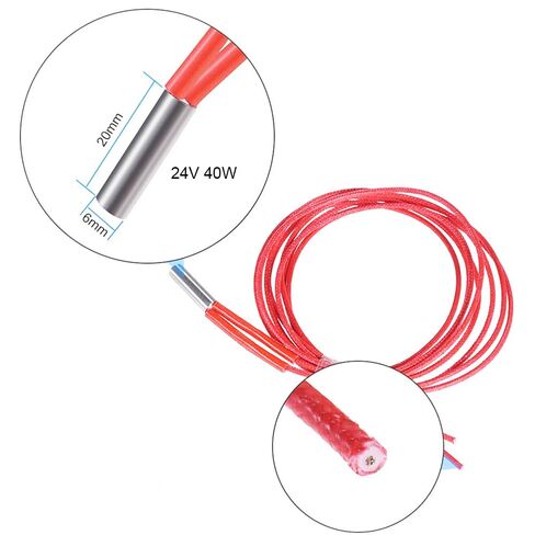 HzdaDeve Heater Cartridge for Prusa I3 Heating Tube Element 24V 40W Thermistor High Temperature Sensor for Prusa I3 MK3/Prusa I3 MK3S+ 3D Printer Hotend Parts Accessories (4 Pack) in Saudi Arabia