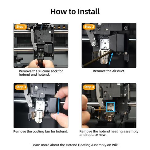 Hotend Heating Assembly for BambuLab P2S: Quick-Change Replacement with Ceramic Heater Cartridge Thermistor and Mounting Base Clip 3D Printer Accessories in Saudi Arabia