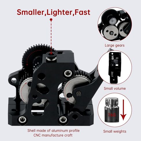HGX-LITE Extruder All Metal Hardened Steel Reduction Gear Extruder 3D Printer Parts,Upgraded Big Gear POM Material Drive for Vorn 2.4V0 Ender 3 CR-10 CR10S 3D Printer in Saudi Arabia