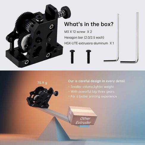 HGX-LITE Extruder All Metal Hardened Steel Reduction Gear Extruder 3D Printer Parts,Upgraded Big Gear POM Material Drive for Vorn 2.4V0 Ender 3 CR-10 CR10S 3D Printer in Saudi Arabia