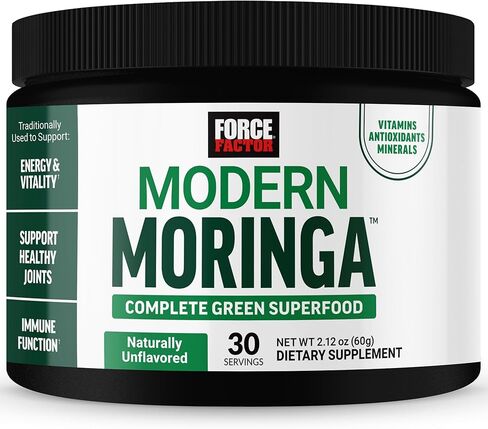 Force Factor Modern Moringa Powder to Support Energy, Vitality & Immune Health, Complete Green Superfood with Antioxidants, Naturally Unflavored, ~30 Servings in Saudi Arabia