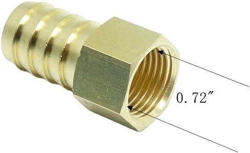 1 Piece Brass Hose Barb Fitting,3/4" Barb x 1/2" NPT Female Adapter in Saudi Arabia