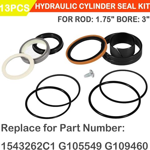 Rod: 1.75" BORE: 3" Hydraulic Cylinder Seal Kit 1543262C1 G105549 G109460 for Case 580 Super E, 580 Super K, 580C, 580D, 580 Super D, 580K, 680K, 680L, 850B, 850C, 855C etc in Saudi Arabia