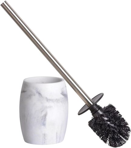Clasin Home Toilet Bowl Brush and Holder with Stainless Steel Long Handle, Toilet Scrubber Brush with Durable Base, 360° Deep Cleaning Bristles for Bathroom, Compact Set for Small Space (Beige) in Saudi Arabia