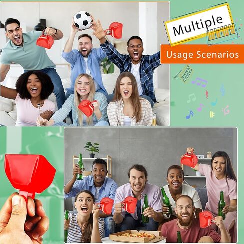 16 حزمة من أجراس البقرة الفولاذية، صانعة الضوضاء بصوت عال، أجراس بقرة صغيرة 3 بوصة ملونة للأحداث الرياضية وحفلات ألعاب كرة القدم (مجموعة الألوان 1) in Saudi Arabia