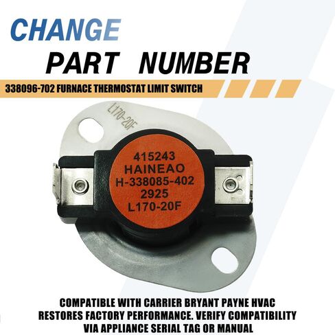 338096-702 مفتاح حد ترموستات الفرن L170-20F متوافق مع الناقل براينت باين HVAC in Kuwait
