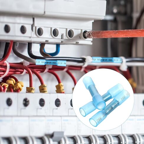 500 قطعة من موصلات المؤخرة المنكمشة بالحرارة الزرقاء، 16-14 AWG وصلات تجعيد كهربائية مقاومة للماء للسيارات البحرية من الدرجة البحرية وصلات بعقب للقوارب وأسلاك الكابلات الصناعية in Saudi Arabia