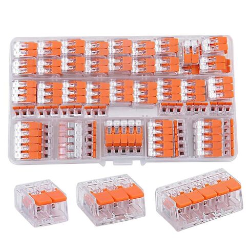Lever Wire Connectors, 75 Pcs Wire Connector Assortment Pack Compact Splicing Connector Kit for Electrical Wires Solid Stranded Flexible Wires, 2 Port, 3 Port, 5 Port in Saudi Arabia