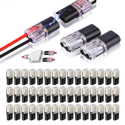 100pcs Double Wire Plug in Connector with Lock Strip Connector,Wire Quick Connectors Low Voltage Lever Wire Connector 2 Pin for Strip Lights DIY Crafting,LED Light Strips Connectors 2 Pin,Model Kits in Saudi Arabia