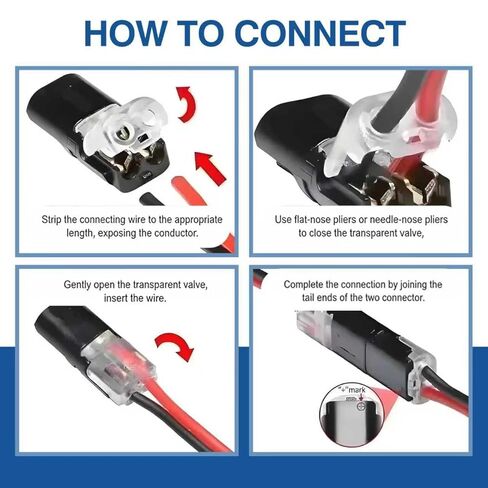 100pcs Double Wire Plug in Connector with Lock Strip Connector,Wire Quick Connectors Low Voltage Lever Wire Connector 2 Pin for Strip Lights DIY Crafting,LED Light Strips Connectors 2 Pin,Model Kits in Saudi Arabia