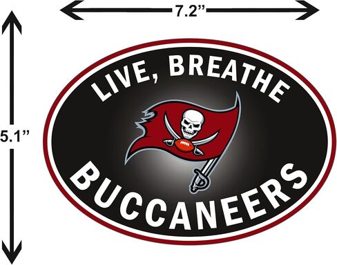 ملصق سيارة Siskiyou Sports NFL Tampa Bay Buccaneers Live-Breath، ألوان الفريق، مقاس واحد in Saudi Arabia