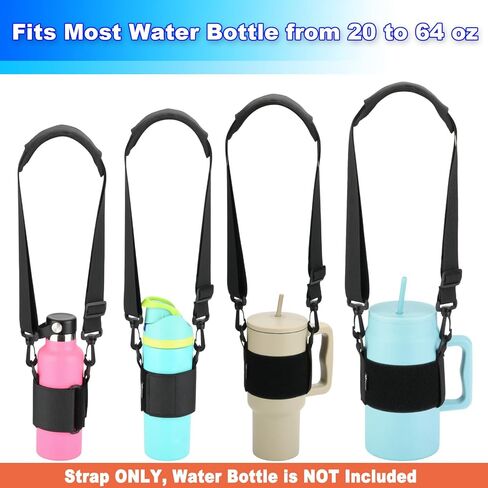 Water Bottle Holder Strap Sling Tumbler Carrier Bag with Adjustable Shoulder Strap, Portable Insulated Cup Carrier Sling for Travel Gym Hiking Camping, Fits 20-64 Oz Water Bottle in Saudi Arabia