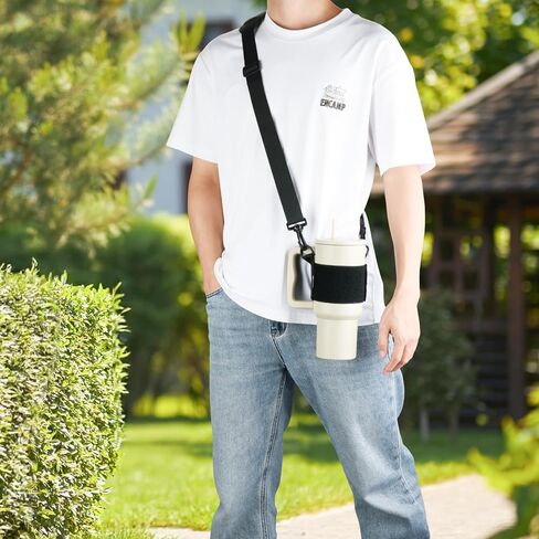 Water Bottle Holder Strap Sling Tumbler Carrier Bag with Adjustable Shoulder Strap, Portable Insulated Cup Carrier Sling for Travel Gym Hiking Camping, Fits 20-64 Oz Water Bottle in Saudi Arabia