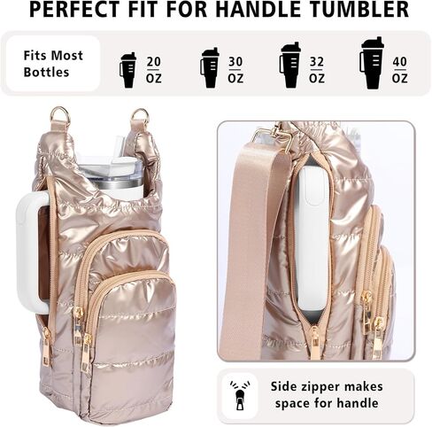 Water Bottle Holder with Strap，Water Bottle Carrier Bag for Stanley 40 oz/30 oz Tumbler with Handle,Water Bottle Crossbody Bag Sling Purse for Walking Hiking in Saudi Arabia