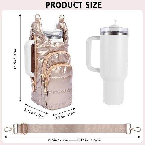 Water Bottle Holder with Strap，Water Bottle Carrier Bag for Stanley 40 oz/30 oz Tumbler with Handle,Water Bottle Crossbody Bag Sling Purse for Walking Hiking in Saudi Arabia